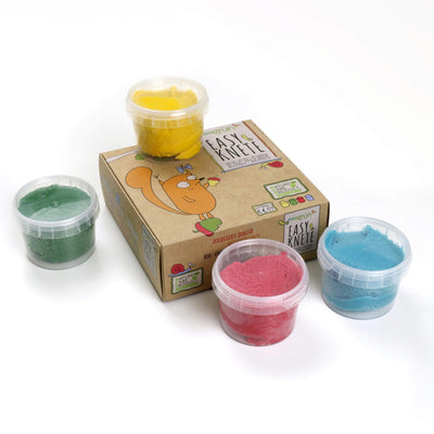 Neogrün modelling clays Yuki in yellow, green, red and blue colours, with box