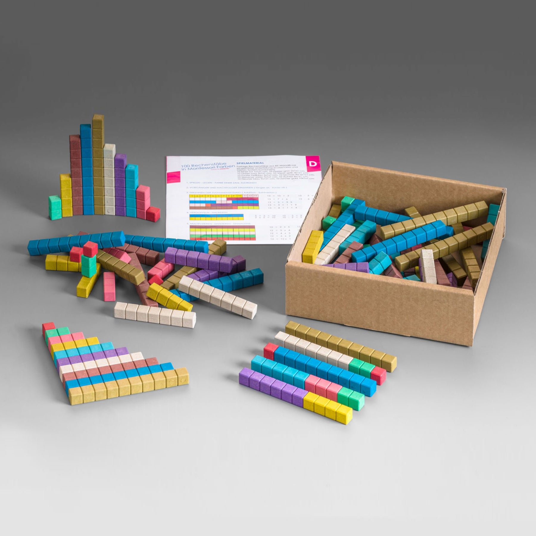Wissner Coloured Mathematics Counting Rods Made From RE-Wood – PugglePop